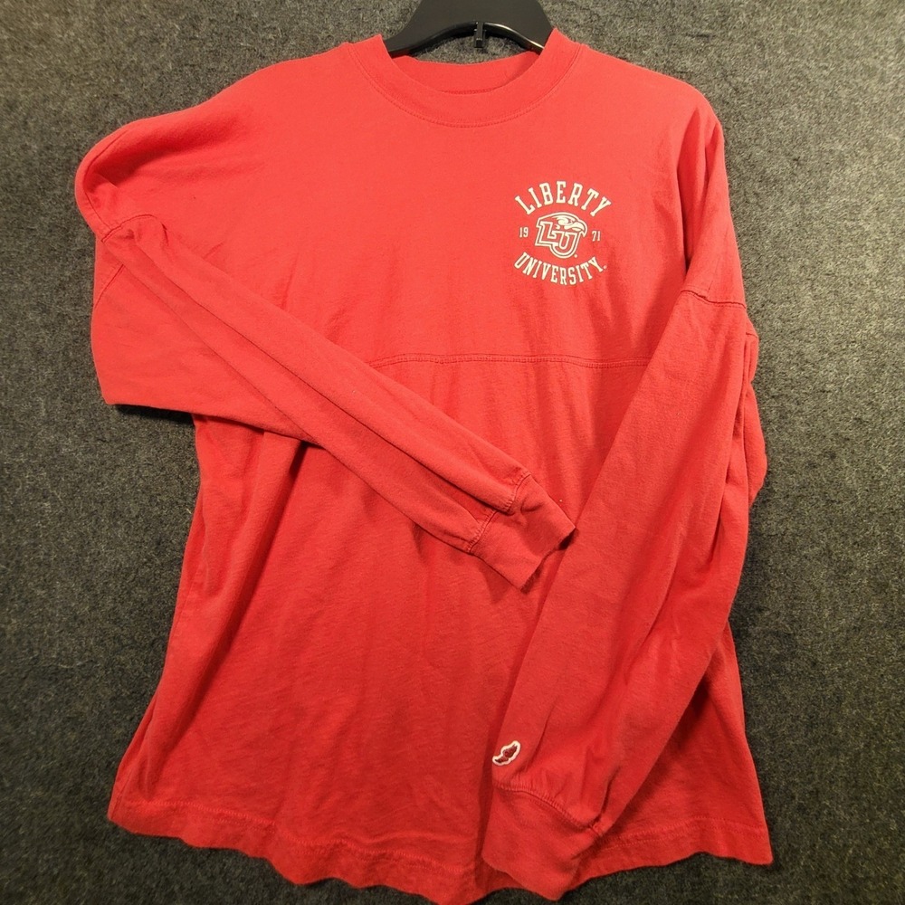 Liberty University Flames Original League Long Sleeve Jersey Shirt Red Mens S